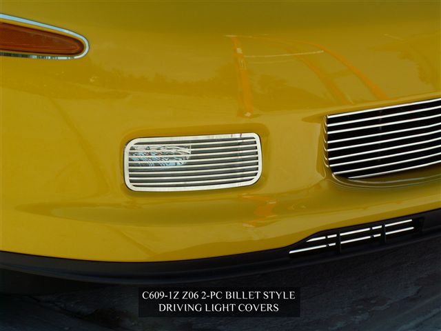 Corvette Z06-2006-2010+GS+ZR1 Driving Light Covers Polished Billet Style Z06